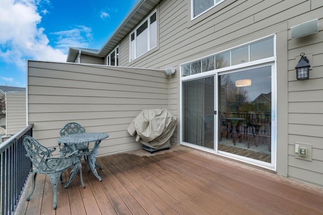 deck with area for grilling