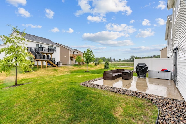 10257 Greenway Cir S, Cottage Grove, MN 55016 - view of yard featuring a patio area, stairway, and a deck