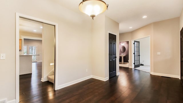 3219 Anric Dr, Eau Claire, WI 54701 - empty room with recessed lighting, baseboards, and dark wood finished floors