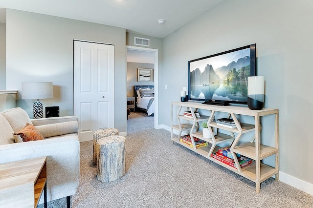 17240 Durham Dr, Lakeville, MN 55044 - living room with carpet floors, baseboards, and visible vents