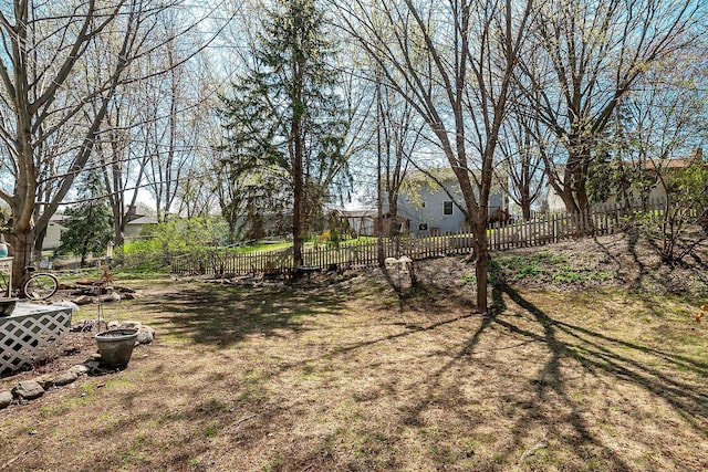 view of yard with fence