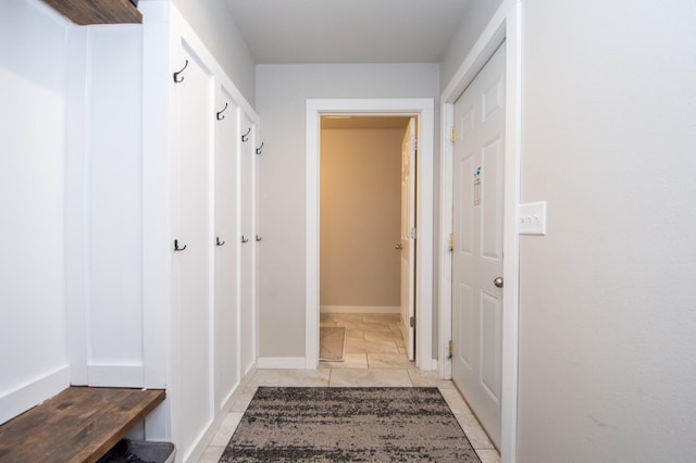 mudroom featuring light tile patterned floors