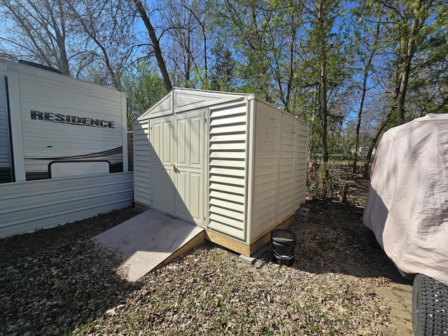 view of shed