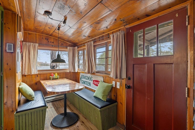 interior space with plenty of natural light and baseboard heating