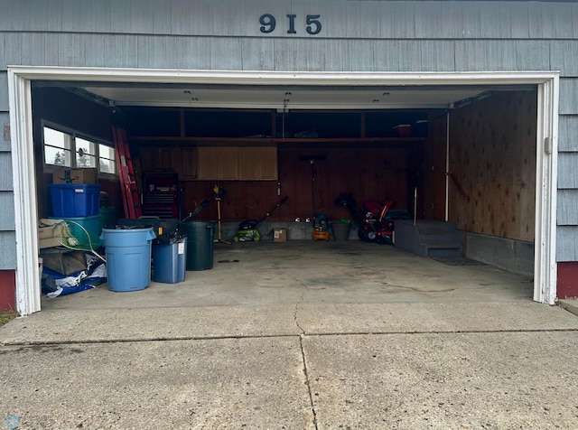 view of garage