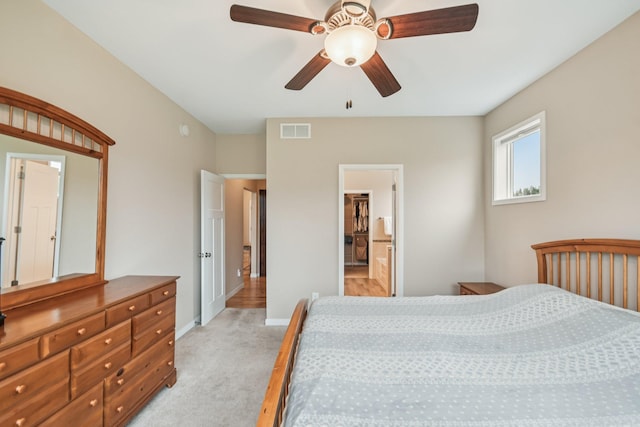 3623 Cove Point Cir NW, Prior Lake, MN 55372 - bedroom featuring light colored carpet, ensuite bathroom, and ceiling fan