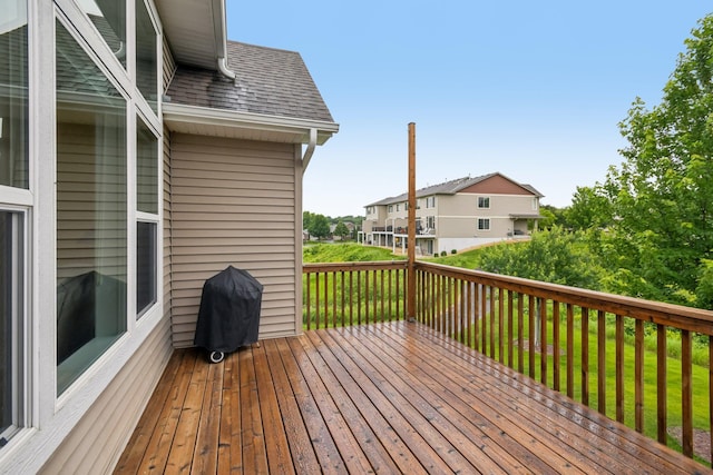 3623 Cove Point Cir NW, Prior Lake, MN 55372 - wooden terrace with grilling area and a residential view