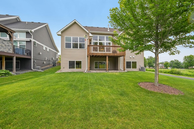 3623 Cove Point Cir NW, Prior Lake, MN 55372 - rear view of house featuring a yard and a deck
