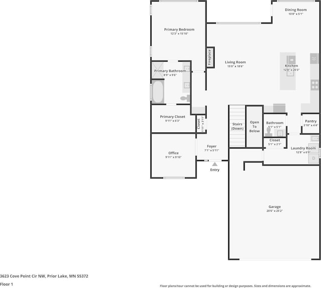 3623 Cove Point Cir NW, Prior Lake, MN 55372 - view of property floor plan