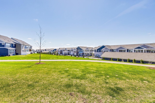view of property's community with a yard and a residential view