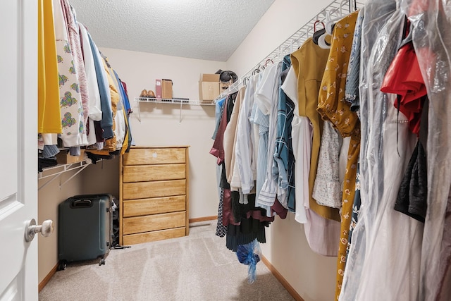 spacious closet with carpet floors