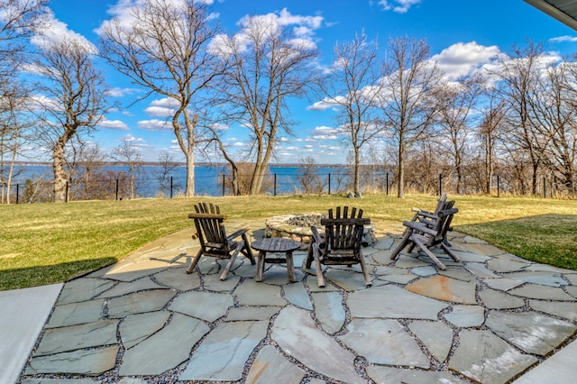 23351 County Highway 22, Lake View Twp, MN 56501 - view of patio / terrace featuring a fire pit