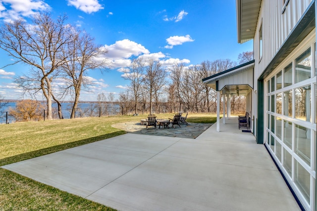 23351 County Highway 22, Lake View Twp, MN 56501 - view of patio / terrace with an outdoor fire pit