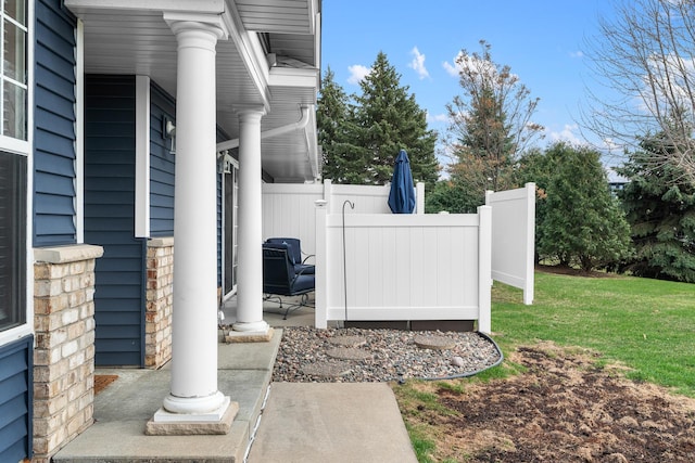 exterior space featuring fence