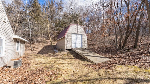 view of shed with central AC