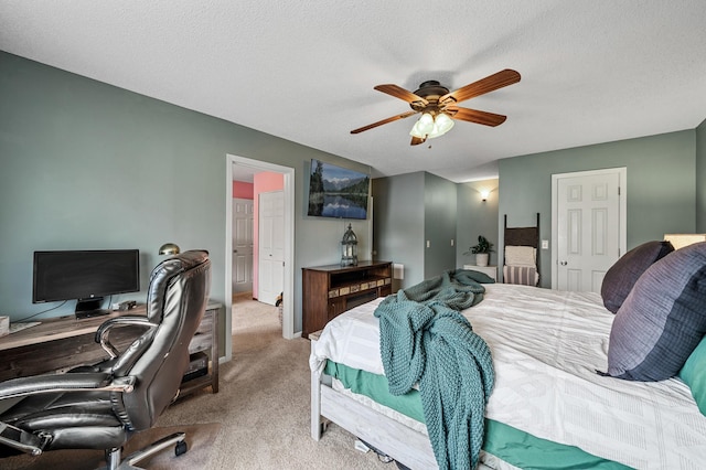 3903 Gershwin Ave N, Oakdale, MN 55128 - carpeted bedroom with ceiling fan and a textured ceiling