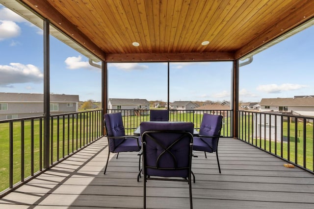 2120 Violet Ln, Faribault, MN 55021 - wooden deck with a lawn and a residential view