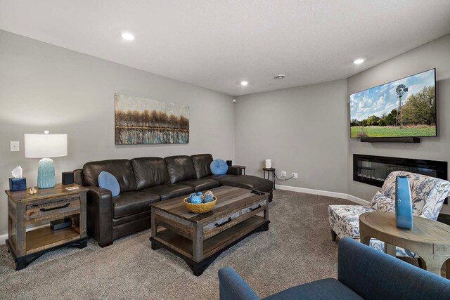 2166 Island Ct, Lino Lakes, MN 55038 - carpeted living room with baseboards and recessed lighting