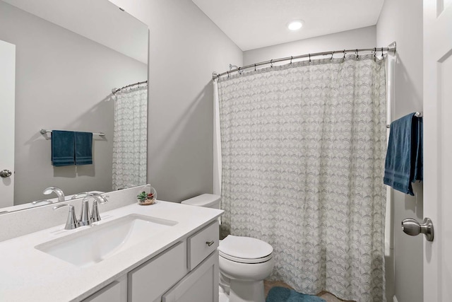 2166 Island Ct, Lino Lakes, MN 55038 - bathroom featuring toilet, vanity, and a shower with shower curtain