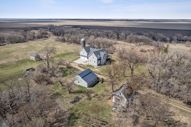 drone / aerial view with a rural view