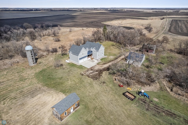 aerial view with a rural view