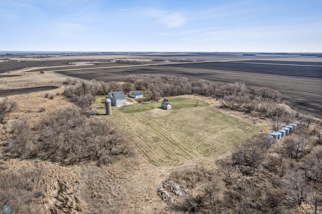 drone / aerial view with a rural view