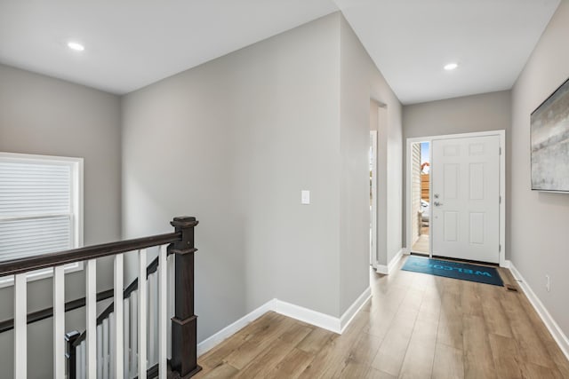 15149 Quince St NW, Andover, MN 55304 - entryway with recessed lighting, baseboards, and light wood finished floors