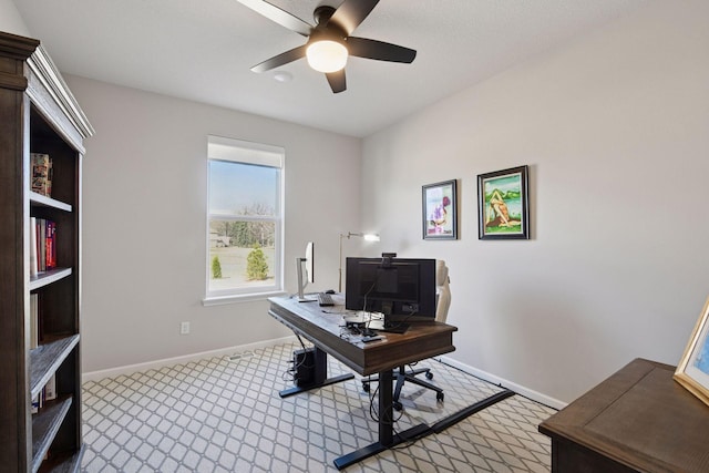 4994 Obsidian Way, Victoria, MN 55386 - carpeted home office with ceiling fan and baseboards