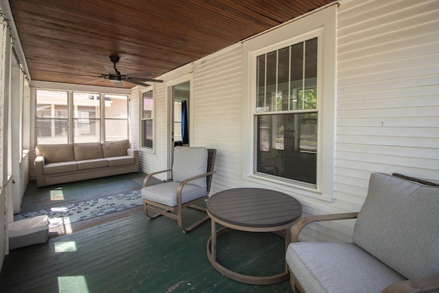 1449 Laurel Ave, Saint Paul, MN 55104 - sunroom / solarium with healthy amount of natural light and a ceiling fan