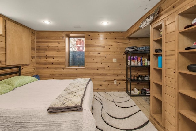 1449 Laurel Ave, Saint Paul, MN 55104 - bedroom with wooden walls