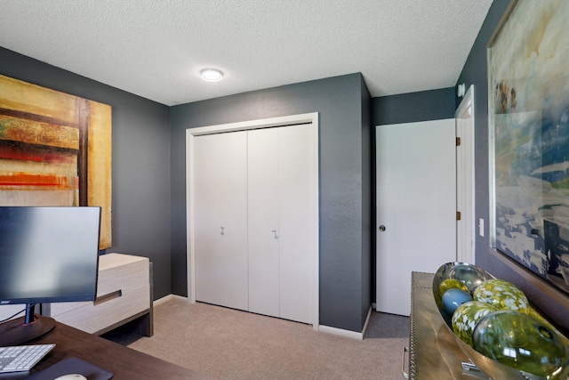 17725 26th Ave N, Plymouth, MN 55447 - home office featuring carpet floors, baseboards, and a textured ceiling