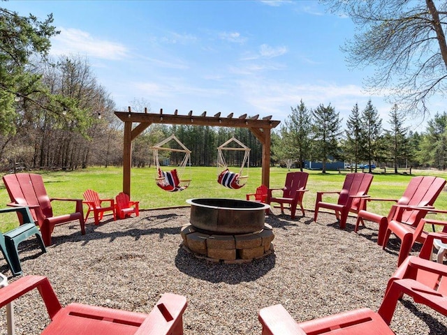 14898 Lynndale Ln, Baxter, MN 56425 - view of patio / terrace featuring a fire pit