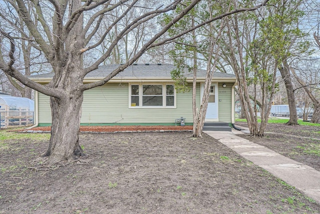 view of single story home