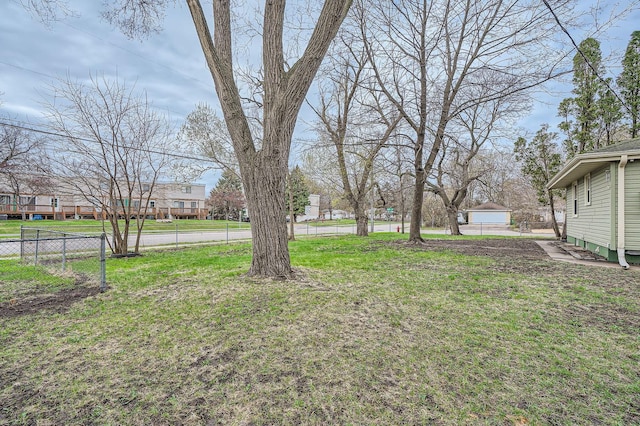 view of yard featuring fence