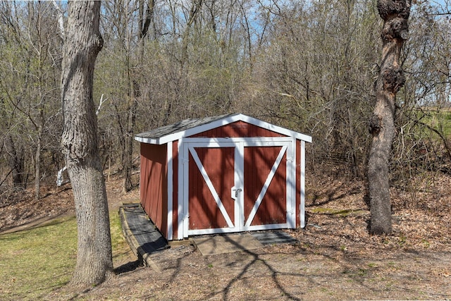 view of shed