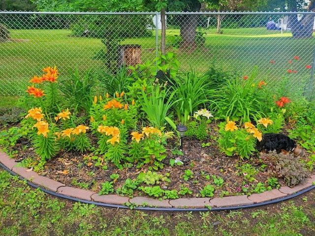 view of yard with fence