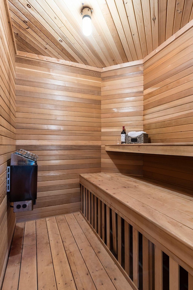 view of sauna / steam room with hardwood / wood-style flooring