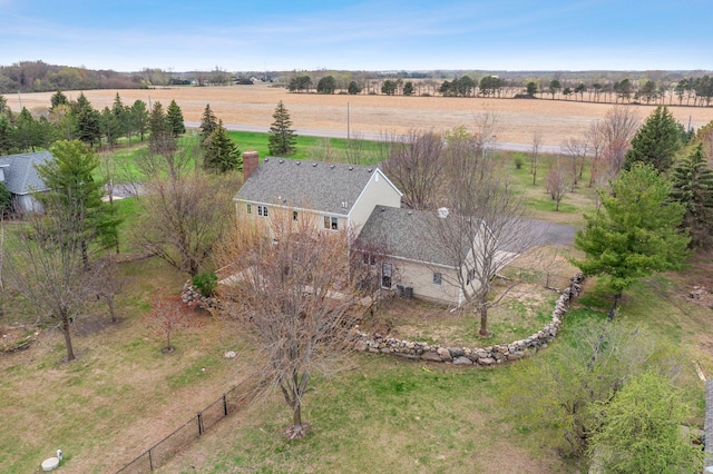 bird's eye view with a rural view
