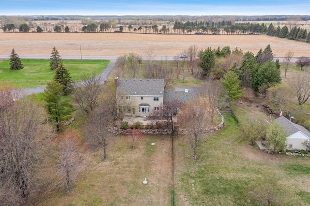 aerial view featuring a rural view