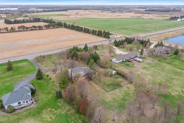 aerial view with a rural view