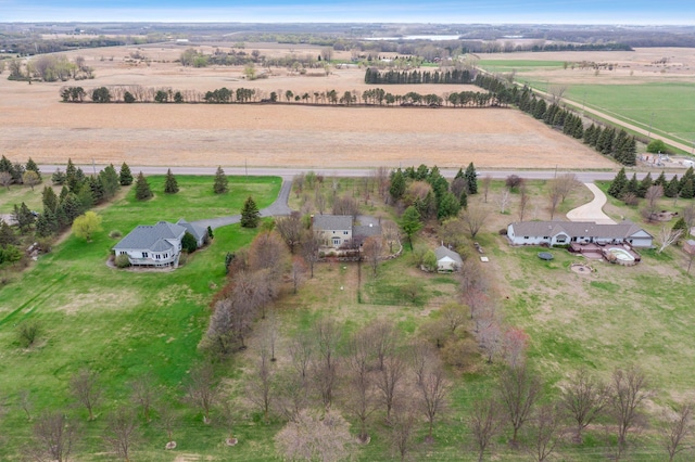bird's eye view with a rural view