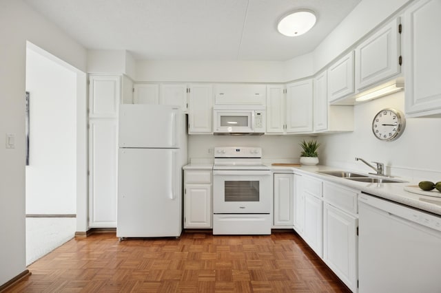 7200 York Ave S Unit 304, Edina, MN 55435 - kitchen featuring white appliances, a sink, white cabinets, and light countertops