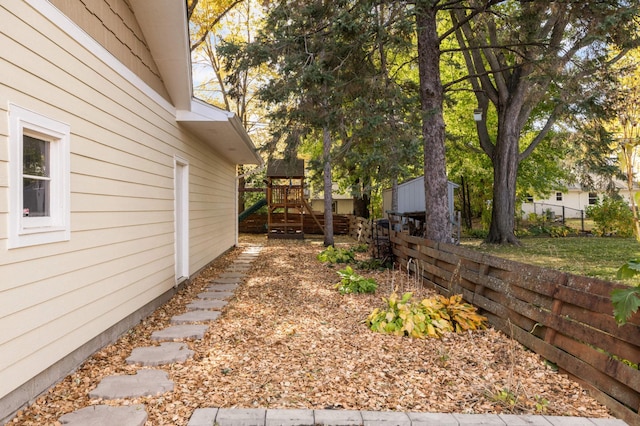 view of yard with fence