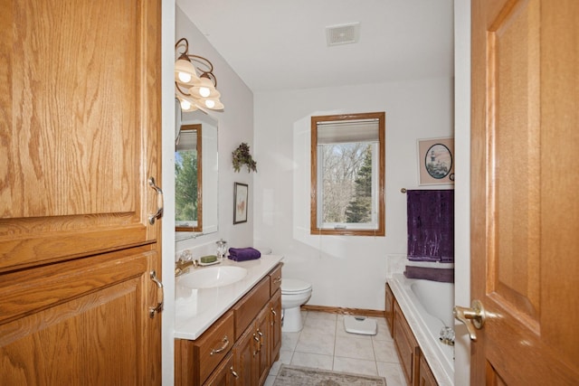 14580 30th St, Clear Lake, MN 55319 - full bathroom featuring plenty of natural light, vanity, tile patterned flooring, and a bath