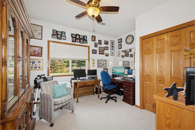14580 30th St, Clear Lake, MN 55319 - office area with light colored carpet and ceiling fan
