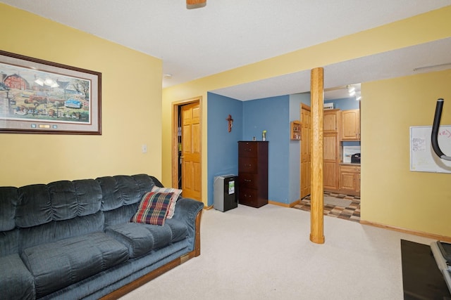 14580 30th St, Clear Lake, MN 55319 - living room featuring light colored carpet and baseboards