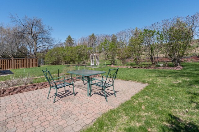 2324 Fair St, Mankato, MN 56001 - view of patio / terrace with outdoor dining area and fence