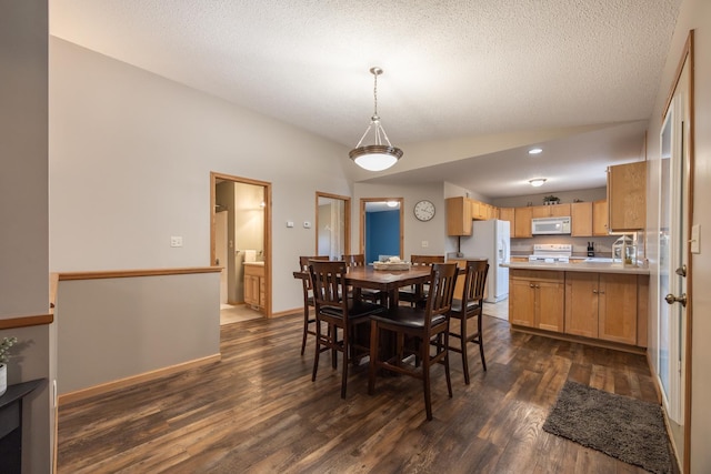 434 Fridell Cres, Red Wing, MN 55066 - dining room featuring dark wood-style floors, baseboards, and a textured ceiling