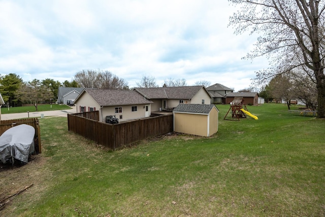 434 Fridell Cres, Red Wing, MN 55066 - view of yard with a playground, a storage shed, and an outdoor structure