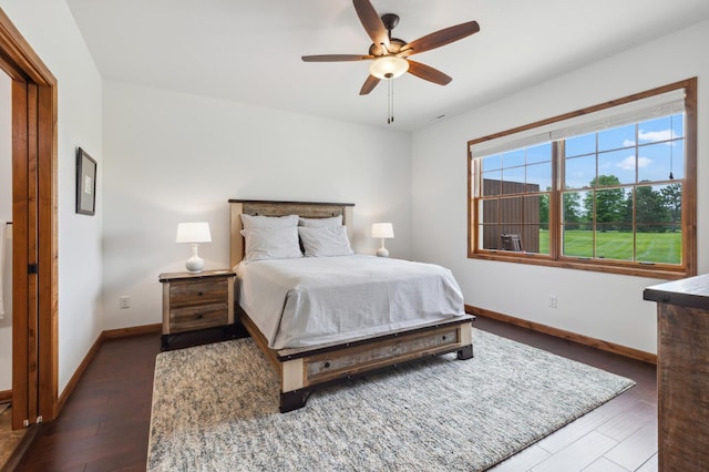 7466 Fairway Ln, Breezy Point, MN 56472 - bedroom featuring wood finished floors and ceiling fan
